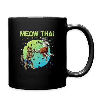 Muay Thaï Chats Humour Thai Boxe Combattants - Mug uni - noir - Droite