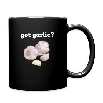 Lustige Kochen Knoblauchzehen Zwiebeln - Tasse einfarbig - Schwarz - Rechts