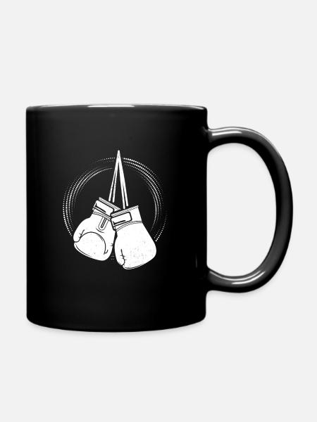 Weiße Boxhandschuhe Boxer - Tasse einfarbig - Schwarz