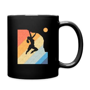 Rétro alpiniste filles montagnes escalade femme - Mug uni - noir - Droite