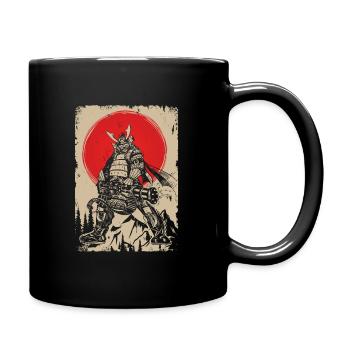Japanischer Samurai-Krieger mit Gewehr - Tasse einfarbig - Schwarz - Rechts