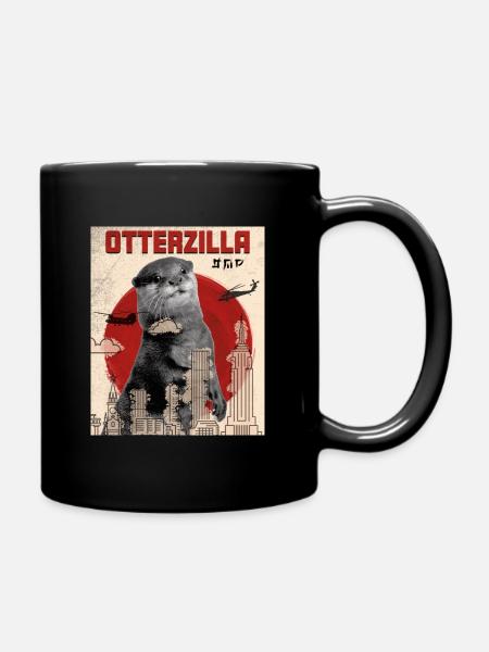Otterzilla Filmplakat mit Otter Geschenkidee - Tasse einfarbig - Schwarz