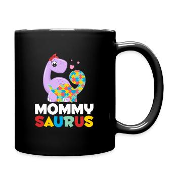 Maman dinosaure enfant autiste mère - Mug uni - noir - Droite