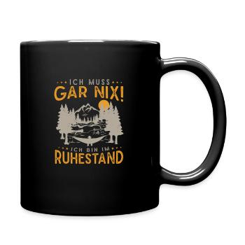 Pensioners Mountains Hiking Retirement Pension - Full Colour Mug - black - Right