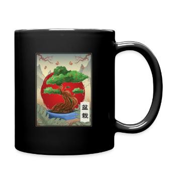 Bonsai Tree Buddhism Japan Nature Butterfly - Full Colour Mug - black - Right