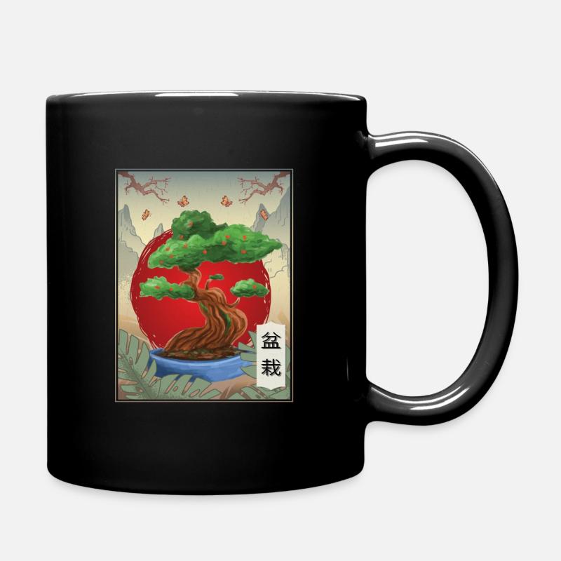Bonsai arbre bouddhisme Japon nature papillon - Mug uni - noir