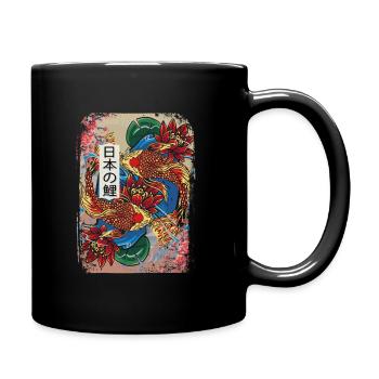 Japanische Koi Fisch Kunst Fischzüchter Aquakultur - Tasse einfarbig - Schwarz - Rechts