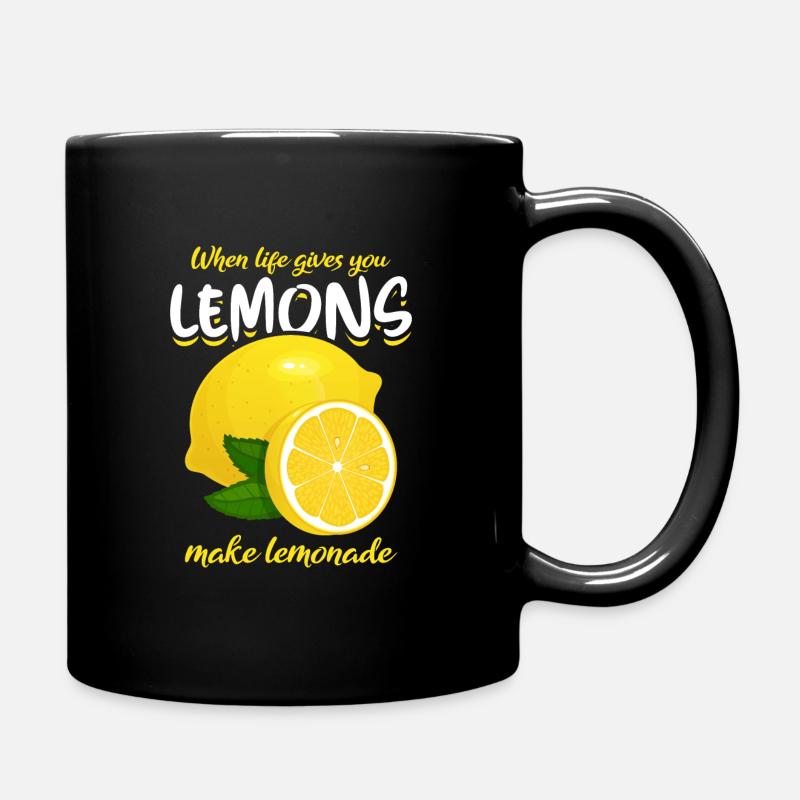 Funny lemon saying make lemonade - Full Colour Mug - black