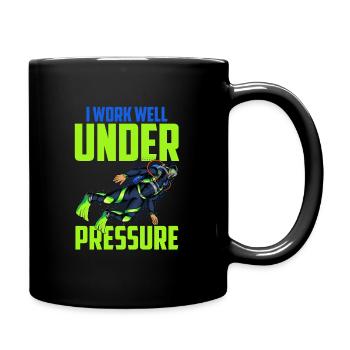 Lustiger Taucher Witz - Tasse einfarbig - Schwarz - Rechts
