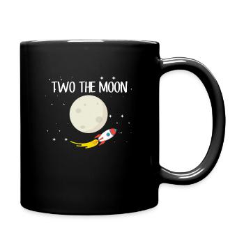 Kids Rocket Moon 2nd Birthday Astronaut 2 Years - Full Colour Mug - black - Right