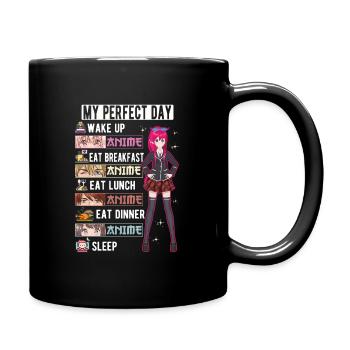 Perfect Day Anime Otaku Girl Japanese Manga - Full Colour Mug - black - Right