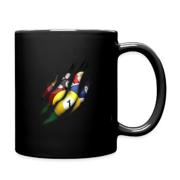 Billard Zerrissen Pool 8 Ball Spieler - Tasse einfarbig - Schwarz - Rechts