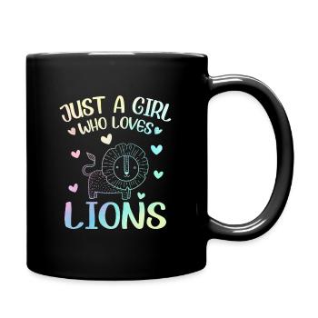 Just A Girl Who Loves Lions Lion Fille Lion - Mug uni - noir - Droite