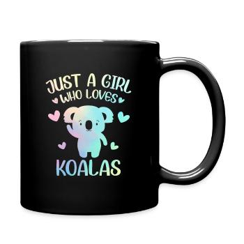 A girl who loves koalas - Full Colour Mug - black - Right
