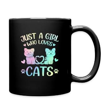 Une fille qui aime les chats - Mug uni - noir - Droite