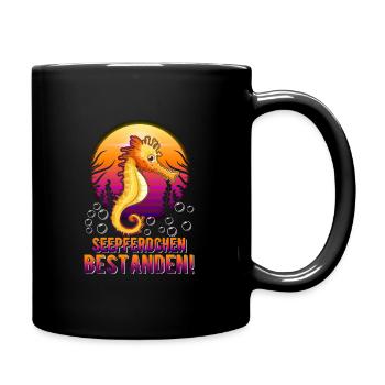 Schwimmen Seepferdchen bestanden Schwimmabzeichen - Tasse einfarbig - Schwarz - Rechts