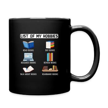 Funny Book Lover Humor Bookworm Reading - Full Colour Mug - black - Right