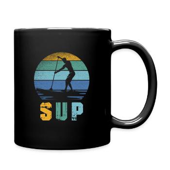 Retro Paddeln SUP Stand Paddle Board - Full Colour Mug - black - Right