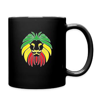 Rasta Reggae Reggaeton Musik Löwe Geschenk - Tasse einfarbig - Schwarz - Rechts