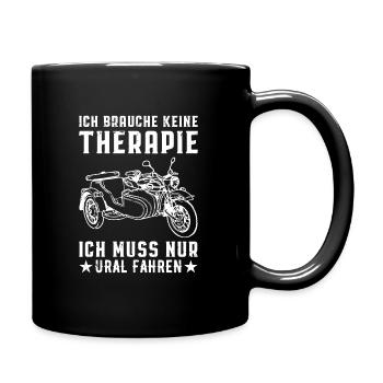 Therapie Ural Beiwagen Motorradgespann Motorrad - Tasse einfarbig - Schwarz - Rechts