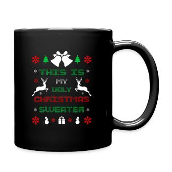 Ugly Christmas - Tasse einfarbig - Schwarz - Rechts