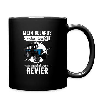 Mein Belarus Traktor MTZ USSR - Tasse einfarbig - Schwarz - Rechts