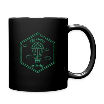 La vie est meilleure dans le ciel en montgolfière - Mug uni - noir - Droite