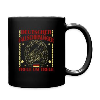 Deutscher Fallschirmjäger treue um treue - Tasse einfarbig - Schwarz - Rechts