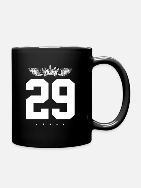 29 Zahl Krone - Tasse einfarbig - Schwarz