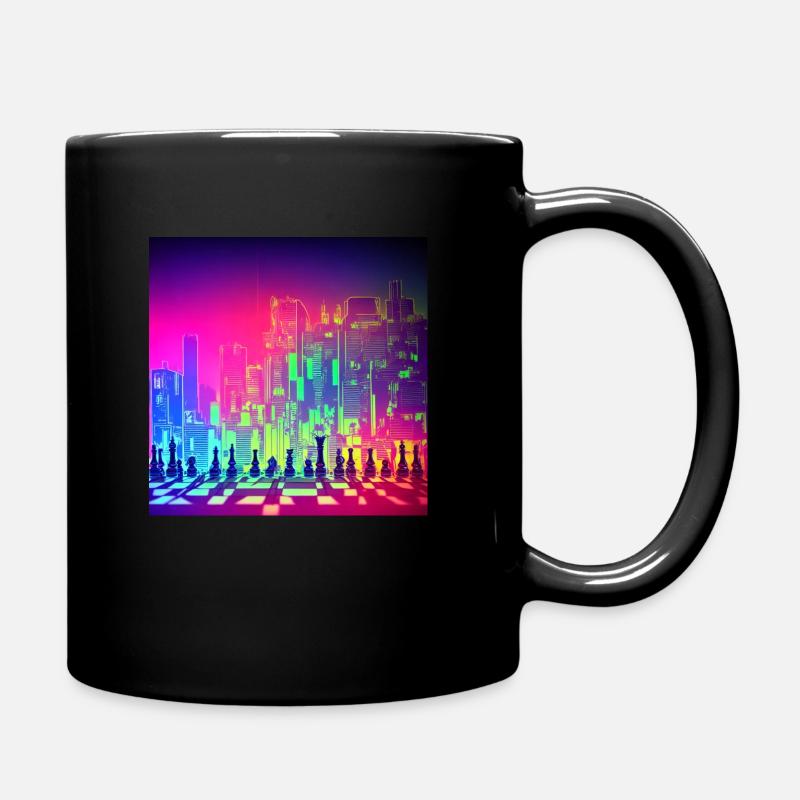Neon Chess - Tasse einfarbig - Schwarz