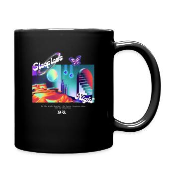 Schlaflos, mach die Nacht zum Tag - Tasse einfarbig - Schwarz - Rechts