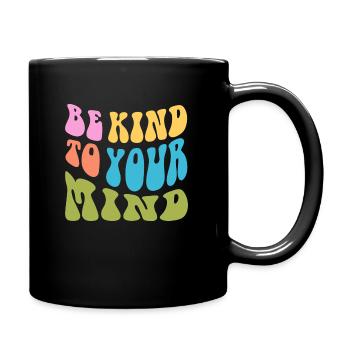 Quote Hive, t-shirt design, mental health - Full Colour Mug - black - Right