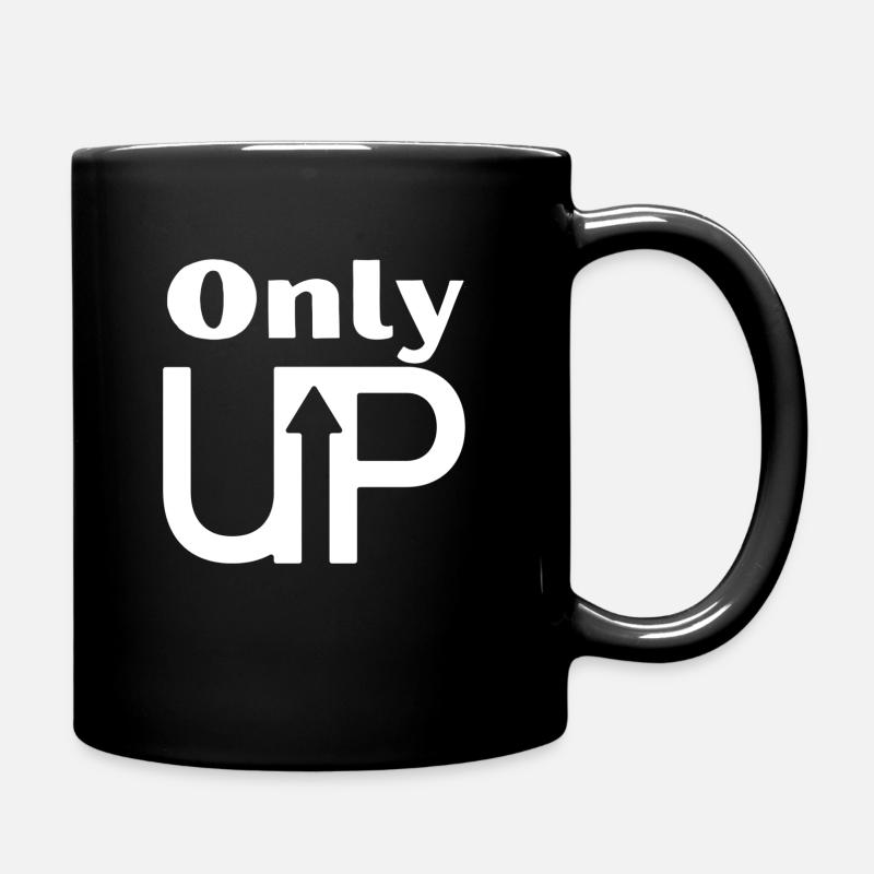 Only up white - Tasse einfarbig - Schwarz