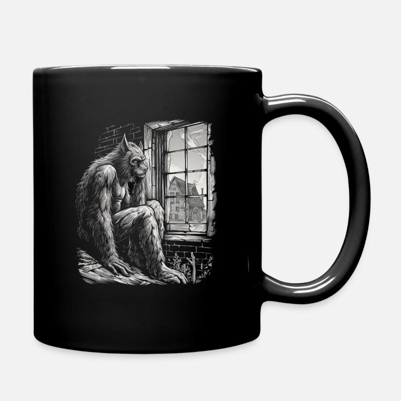 Hund Wolf Werwolf Cerberus Höllenhund mythos - Tasse einfarbig - Schwarz
