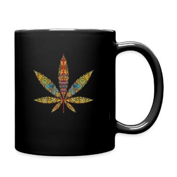 Feuille de chanvre Modèle légal Cannabis High Indica Weed - Mug uni - noir - Droite