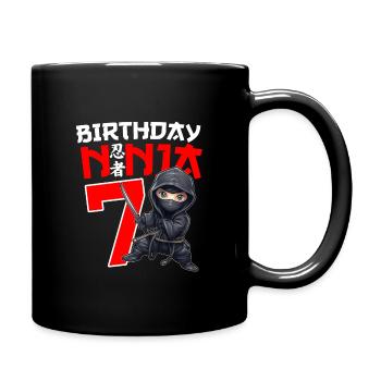 Kids Birthday Ninja Shirt - 7 Year Old Ninja Birth - Tasse einfarbig - Schwarz - Rechts