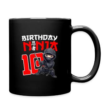 Kids Birthday Ninja Shirt -10 Year Old Ninja Birth - Tasse einfarbig - Schwarz - Rechts