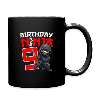 Kids Birthday Ninja Shirt - 9 Year Old Ninja Birth - Tasse einfarbig - Schwarz - Rechts