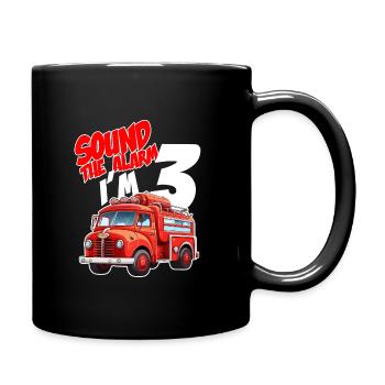 Kids Fire Truck 3 Year Old Firefighter Birthday - Tasse einfarbig - Schwarz - Rechts