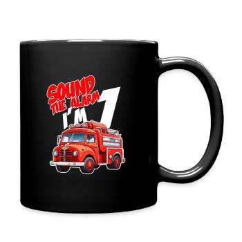 Kids Fire Truck 1 Year Old Firefighter Birthday - Tasse einfarbig - Schwarz - Rechts