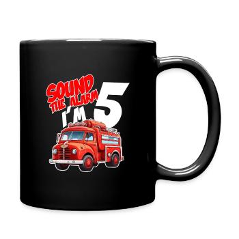 Kids Fire Truck 5 Year Old Firefighter Birthday - Tasse einfarbig - Schwarz - Rechts