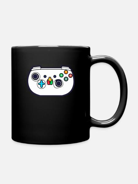 White Video Game Controller - Full Colour Mug - black