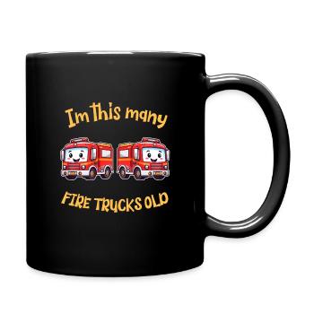 Camion de pompiers mignon - Je suis autant de camions de pompiers vieux - Mug uni - noir - Droite
