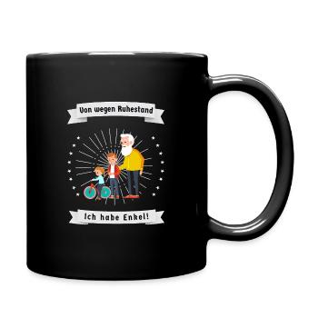 Rentner mit Enkel haben immer was zu tun - Tasse einfarbig - Schwarz - Rechts