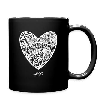 Coeur zen blanc - Mug uni - noir - Droite