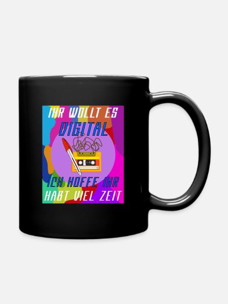 Cassette, you want it digital. - Full Colour Mug - black