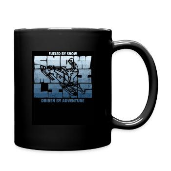 Schneemobilmobil Vintage Retro -Stil T -Shirt - Tasse einfarbig - Schwarz - Rechts