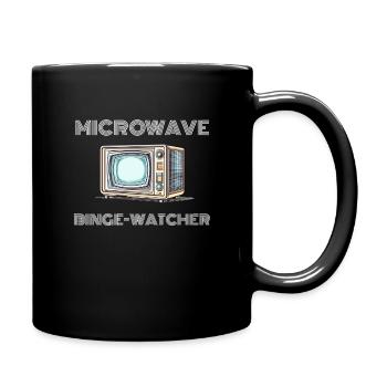 Lustiges TV -Mikrowelle T -Shirt Männer Frauen - Tasse einfarbig - Schwarz - Rechts