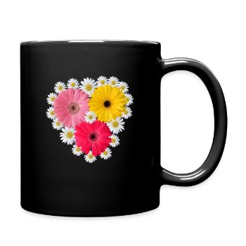 Gerbera Blossom Daisies Floral Floral Pattern - Full Colour Mug - black - Right