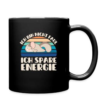 Ich bin nicht Faul Ich Spare Energie Chinchilla - Tasse einfarbig - Schwarz - Rechts
